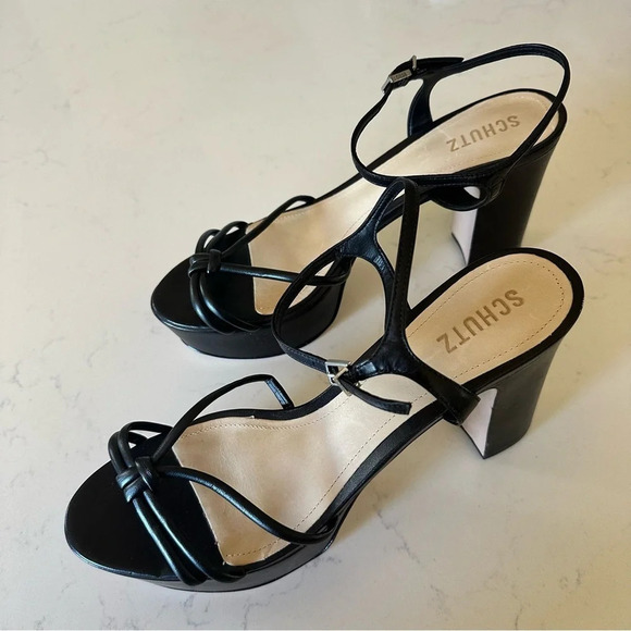 SCHUTZ Kelsie Platform Sandal in Black Size: 10.5 B - Picture 2 of 6